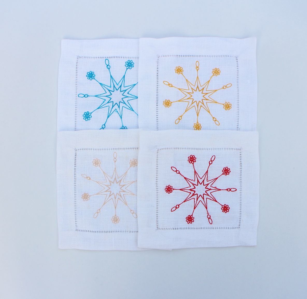 Colorful snowflake cocktail napkins